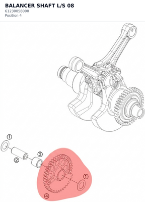 Diagram preview: BALANCER SHAFT L/S          08 (61230058000)