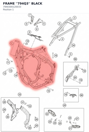 Diagram preview: FRAME ''794Q3'' BLACK (7940300120033)