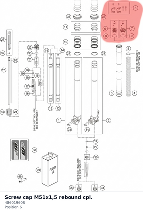 Diagram preview: Screw cap M51x1,5 rebound cpl. (48601960S)