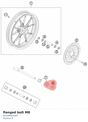 Diagram preview: flanged bolt M8 (90109082000)