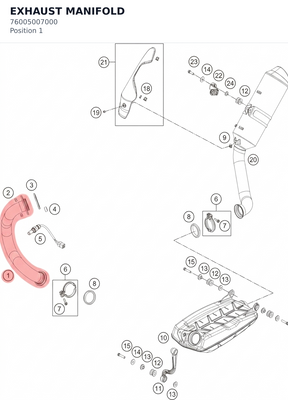 Diagram preview: EXHAUST MANIFOLD (76005007000)