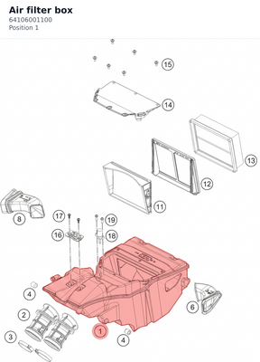Diagram preview: Air filter box (64106001100)