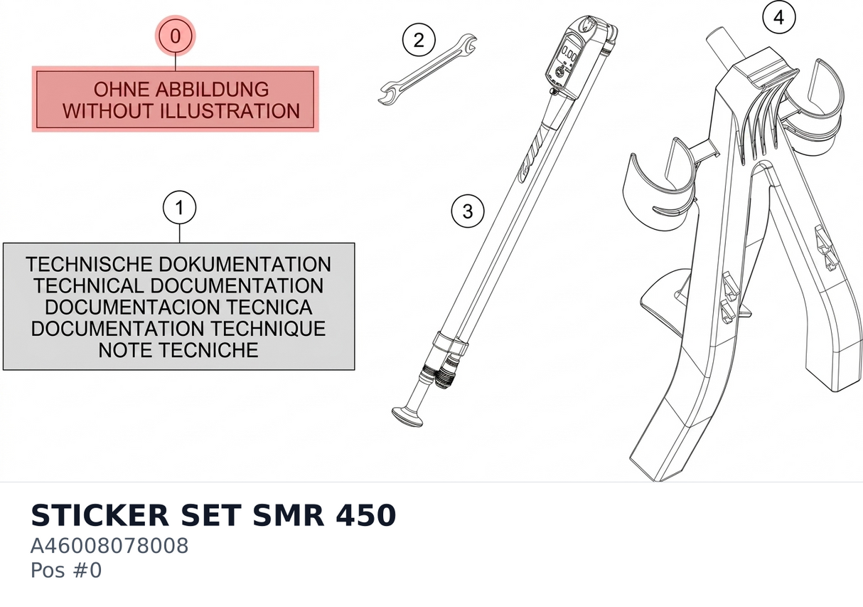 Diagram preview: STICKER SET SMR 450 (A46008078008)
