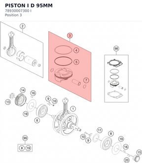 Diagram preview: PISTON I D 95MM (78930007300 I)