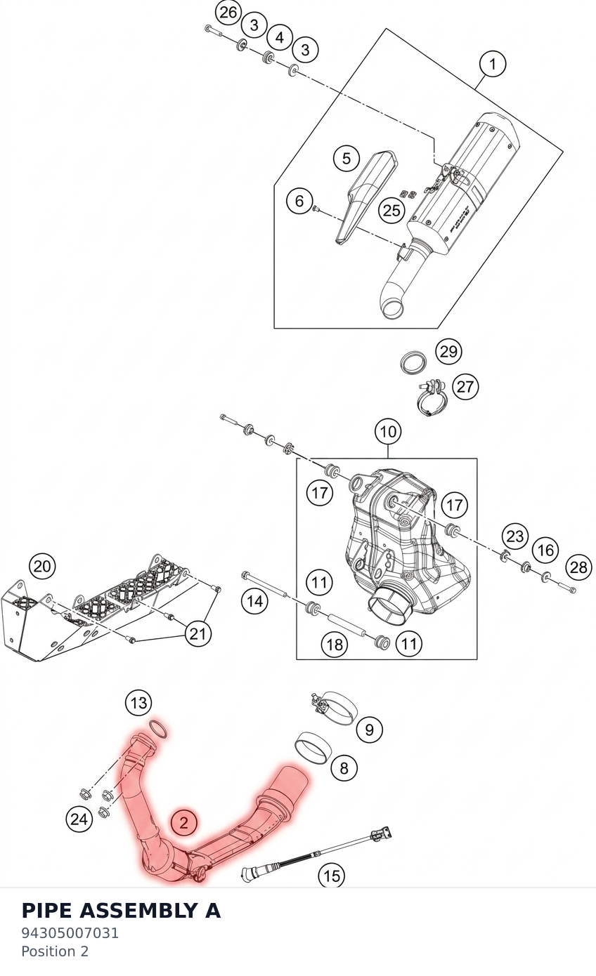 Diagram preview: PIPE ASSEMBLY A (94305007031)