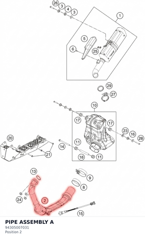 Diagram preview: PIPE ASSEMBLY A (94305007031)