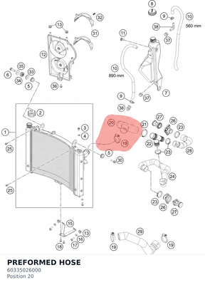 Diagram preview: PREFORMED HOSE (60335026000)