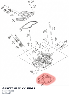 Diagram preview: GASKET HEAD CYLINDER (96230036000)