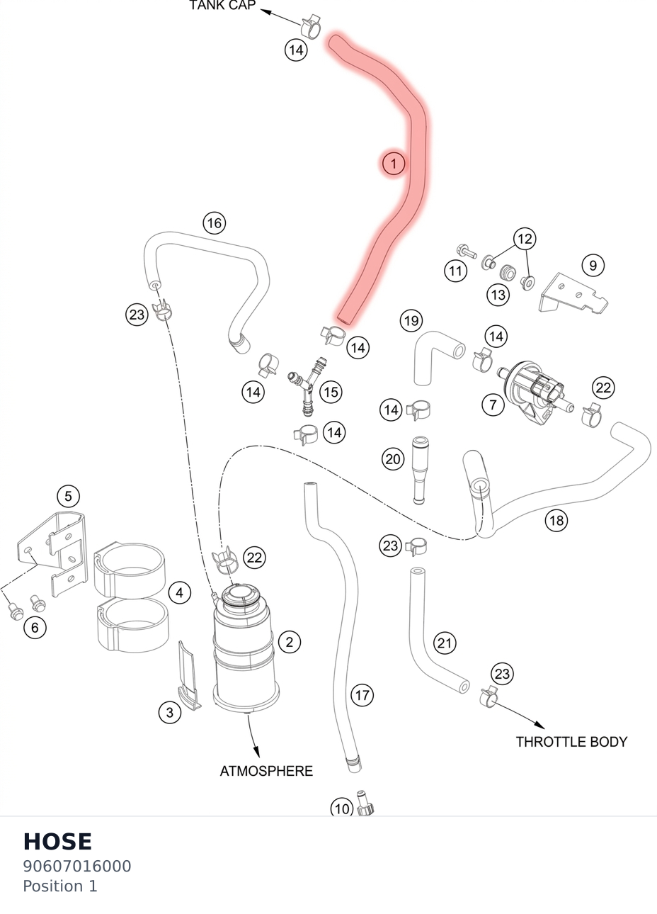 Diagram preview: HOSE (90607016000)