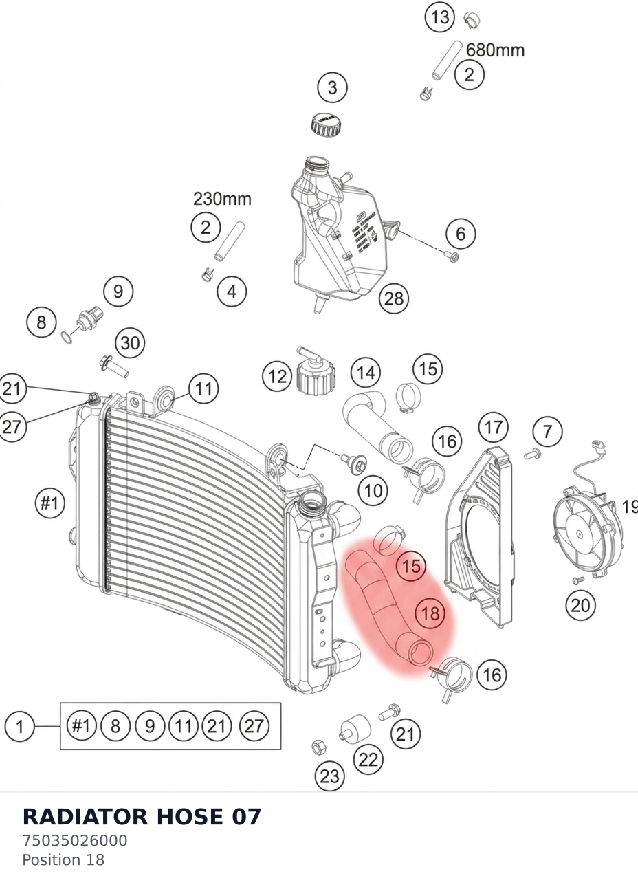 Diagram preview: RADIATOR HOSE               07 (75035026000)