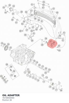 Diagram preview: OIL ADAPTER (76738050000)
