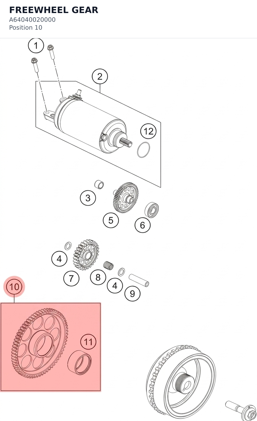 Diagram preview: FREEWHEEL GEAR (A64040020000)