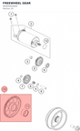 Diagram preview: FREEWHEEL GEAR (A64040020000)