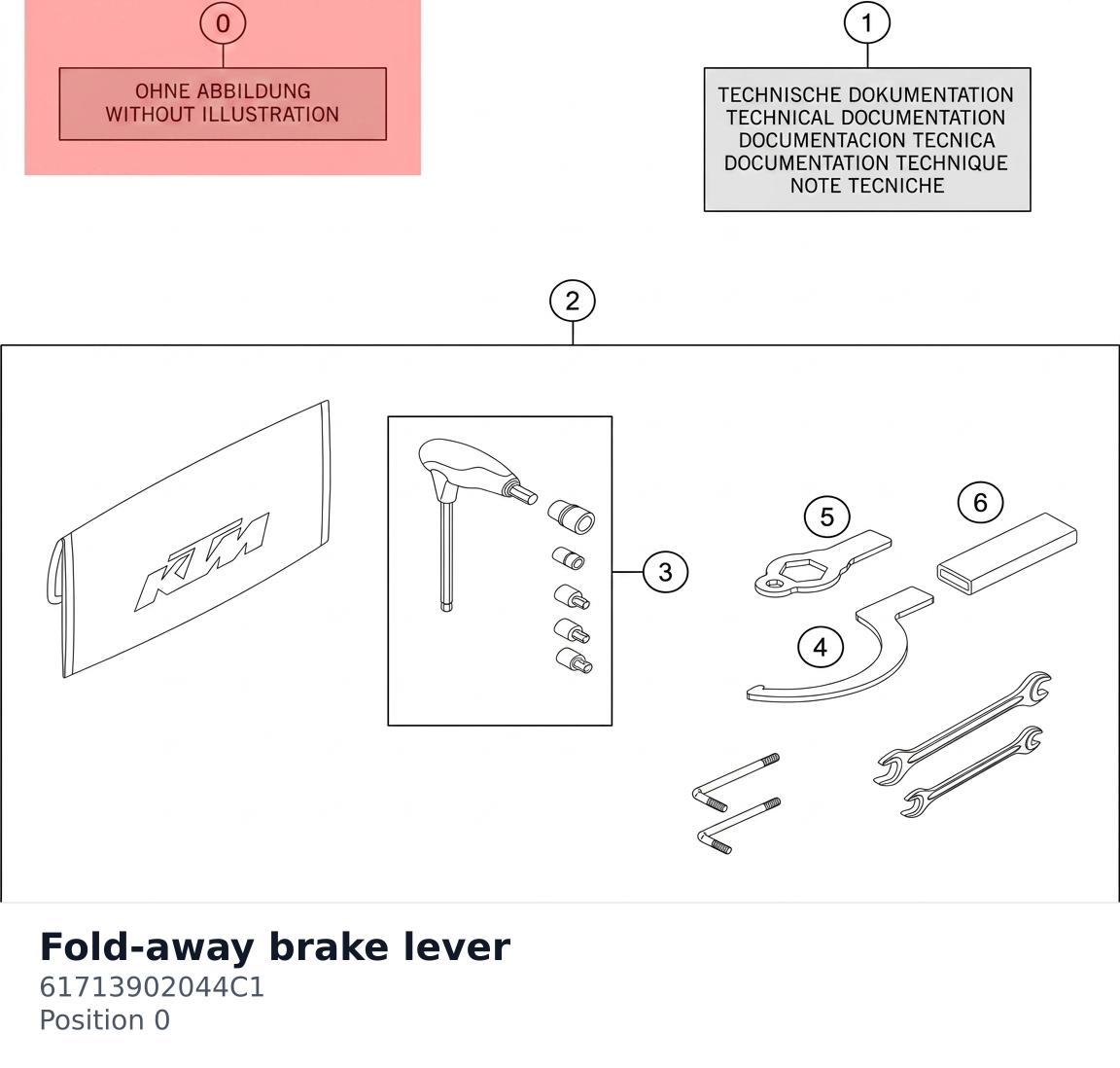 Diagram preview: Fold-away brake lever (61713902044C1)