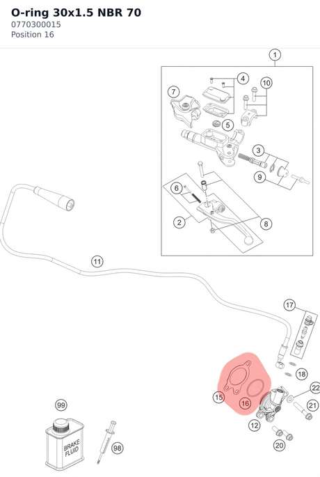 Diagram preview: O-ring 30x1.5 NBR 70 (0770300015)