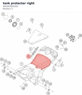 Diagram preview: tank protector right (A65307825001)