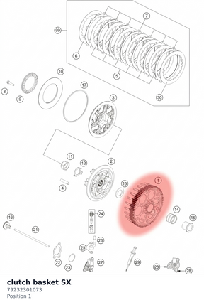 Diagram preview: clutch basket SX (79232301073)