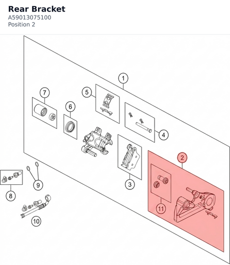 Diagram preview: Rear Bracket (A59013075100)