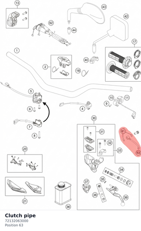 Diagram preview: Clutch pipe (72132063000)