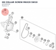 Diagram preview: HH COLLAR SCREW M6X20 SW10 (J025060206)