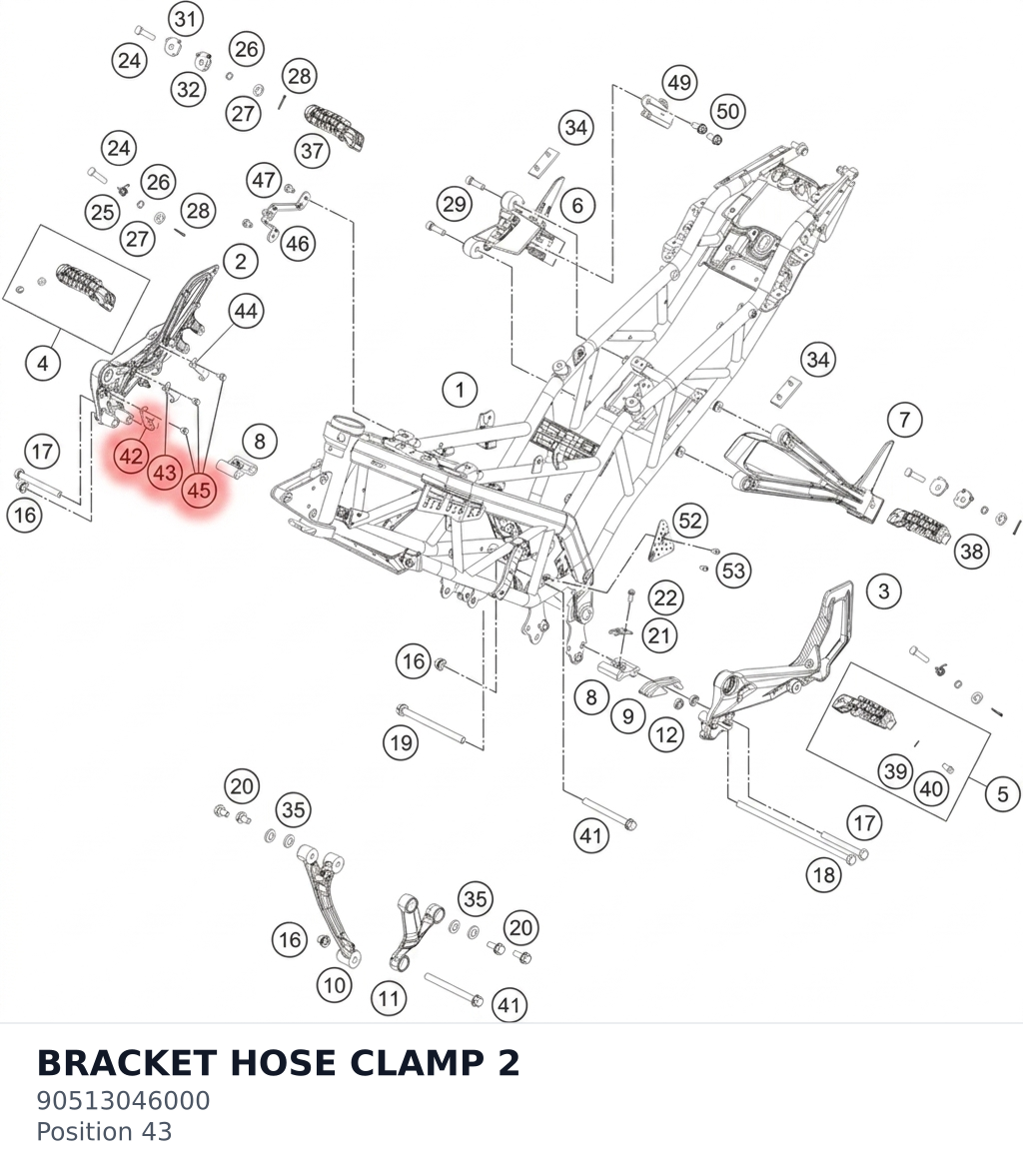 Diagram preview: BRACKET HOSE CLAMP 2 (90513046000)