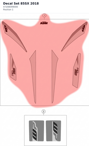 Diagram preview: Decal Set 85SX 2018 (47208099000)
