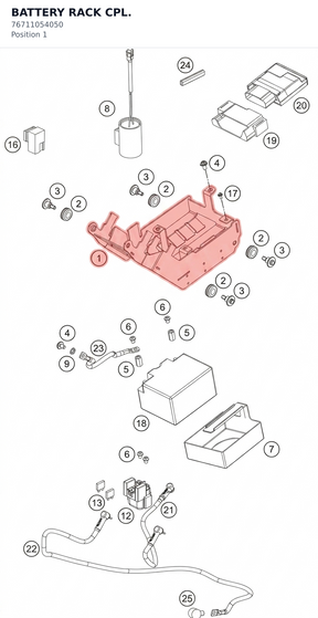 Diagram preview: BATTERY RACK CPL. (76711054050)