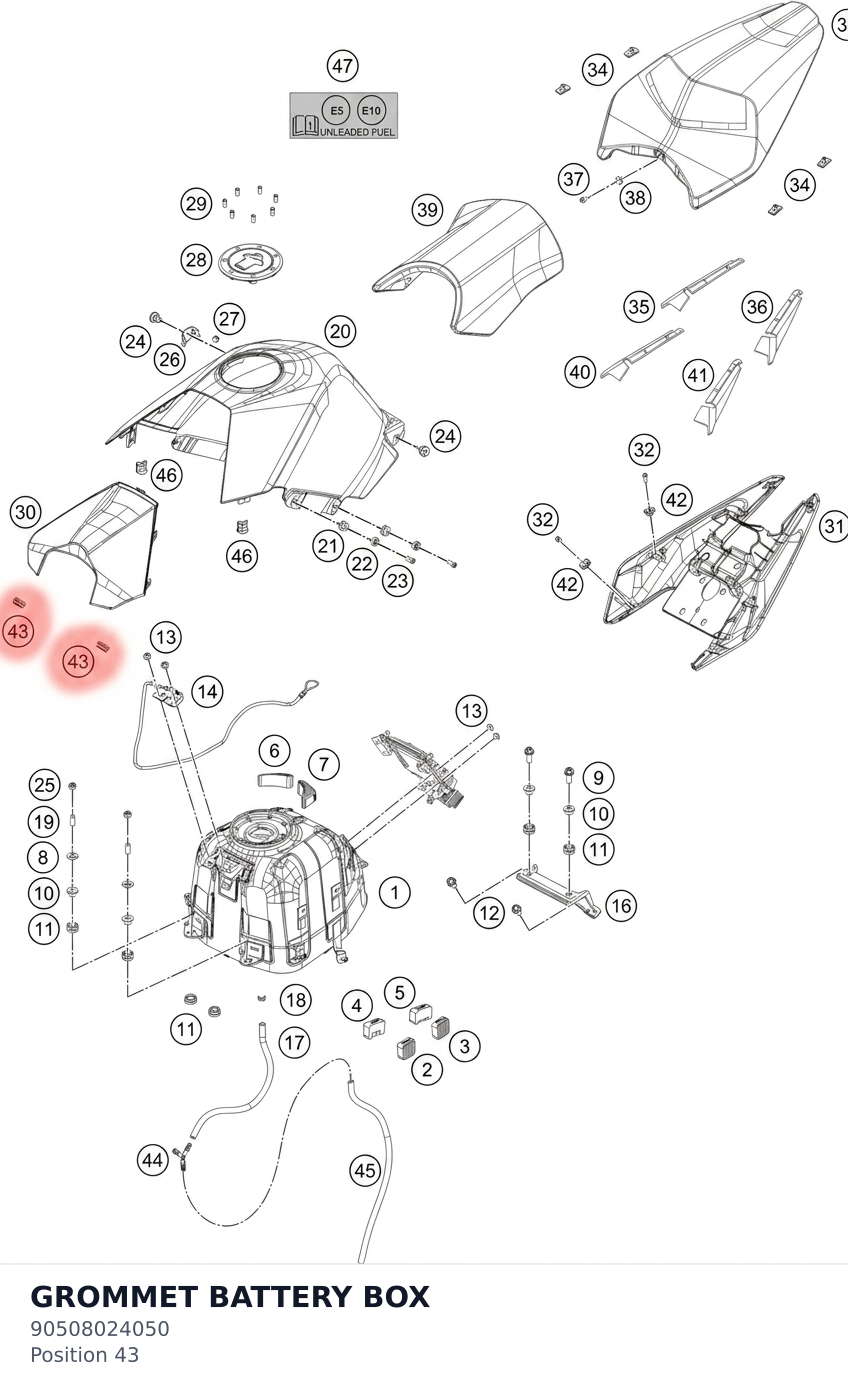 Diagram preview: GROMMET BATTERY BOX (90508024050)