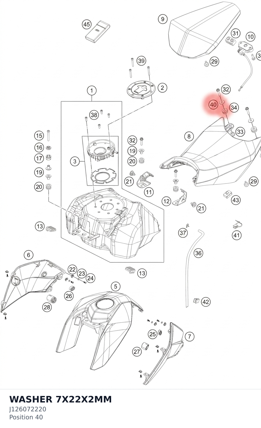 Diagram preview: WASHER 7X22X2MM (J126072220)