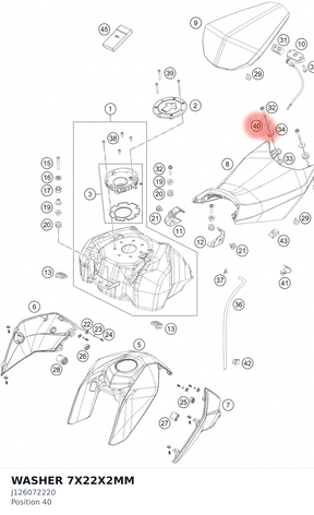 Diagram preview: WASHER 7X22X2MM (J126072220)