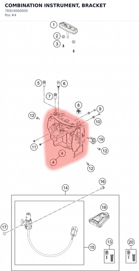 Diagram preview: COMBINATION INSTRUMENT, BRACKET (76914060000)