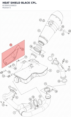 Diagram preview: HEAT SHIELD BLACK CPL. (6130501100033)