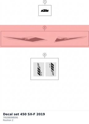 Diagram preview: Decal set 450 SX-F 2019 (79108098006)