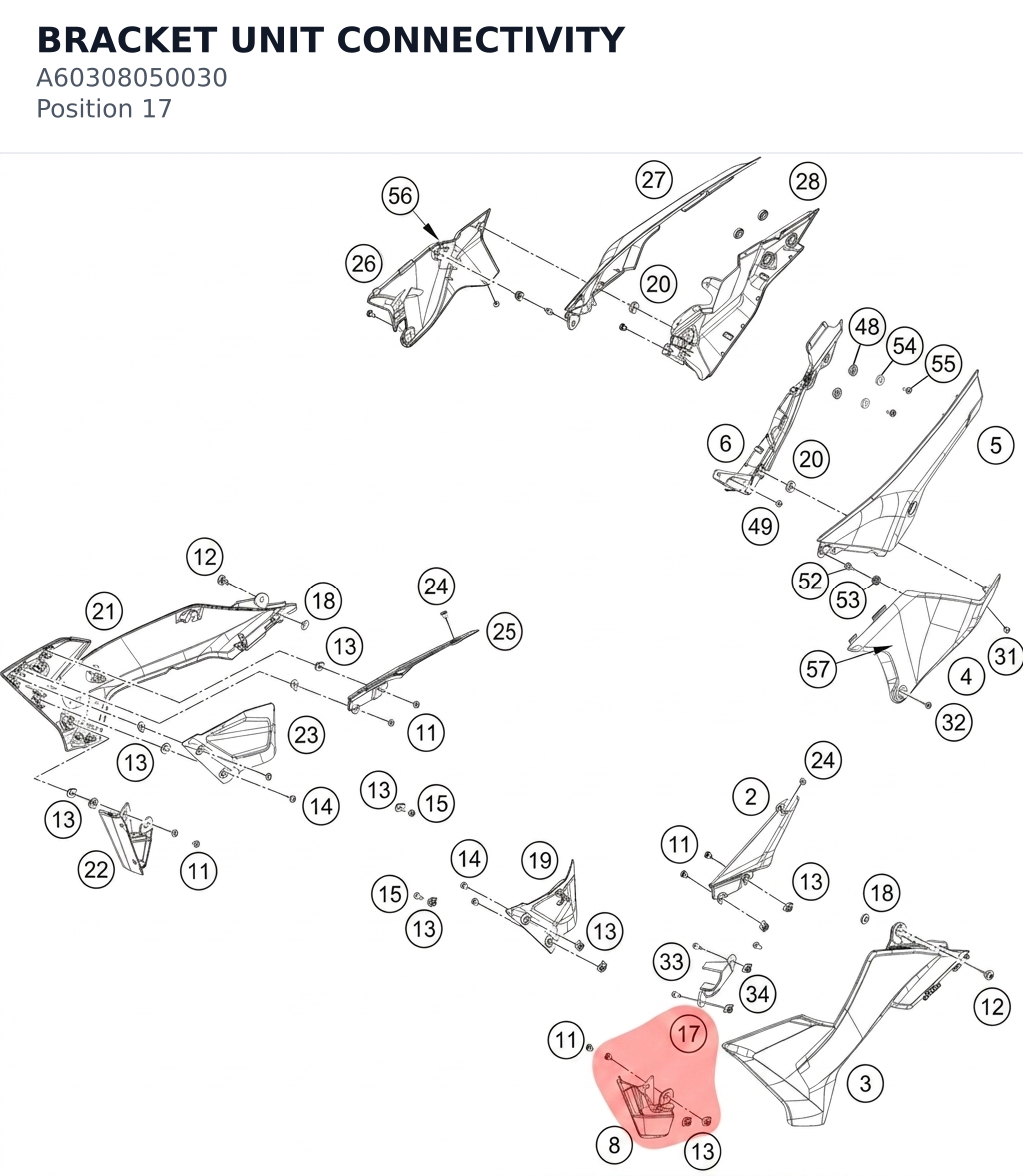 Diagram preview: BRACKET UNIT CONNECTIVITY (A60308050030)