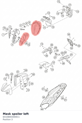 Diagram preview: Mask spoiler left (64108003000C1)
