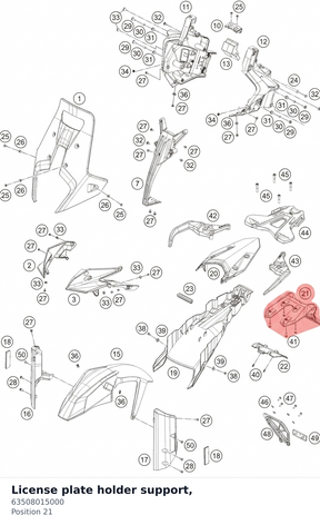 Diagram preview: License plate holder support, (63508015000)