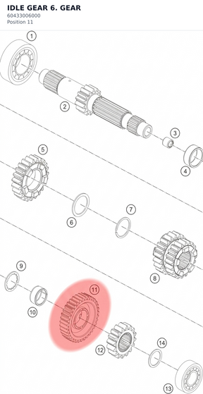 Diagram preview: IDLE GEAR 6. GEAR (60433006000)