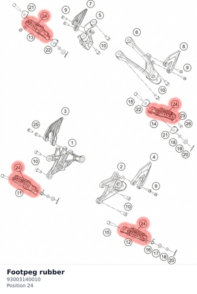 Diagram preview: Footpeg rubber (93003140010)