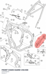 Diagram preview: FRONT CHAIN GUARD 250/300 (55403096000)