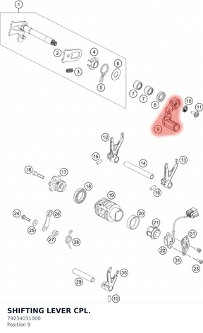 Diagram preview: SHIFTING LEVER CPL. (79234031000)