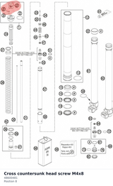 Diagram preview: Cross countersunk head screw M4x8 (48600481)