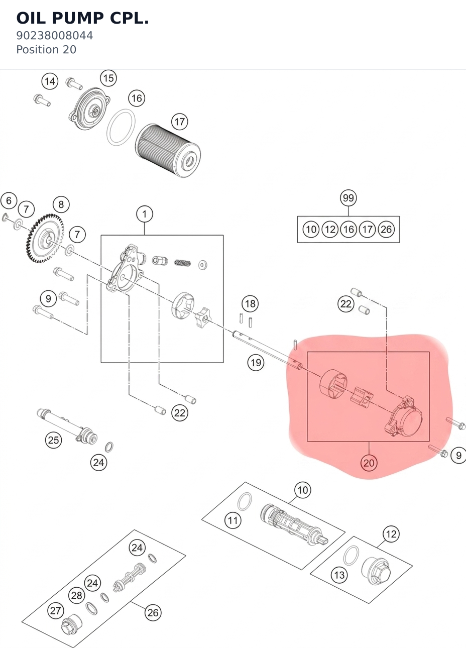 Diagram preview: OIL PUMP CPL. (90238008044)