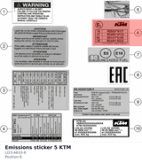 Diagram preview: Emissions sticker 5 KTM (LI23-A610-6)