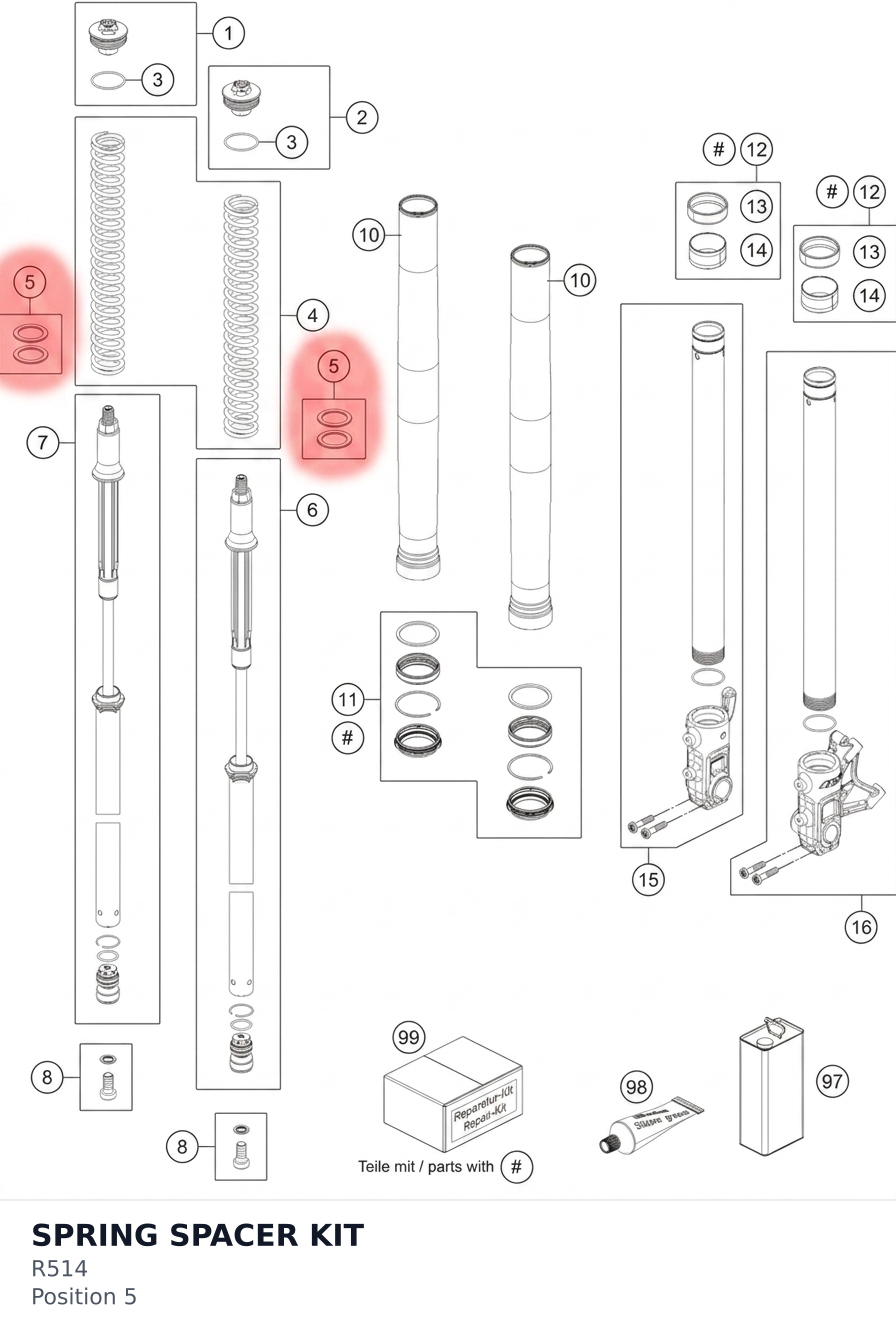 Diagram preview: SPRING SPACER KIT (R514)