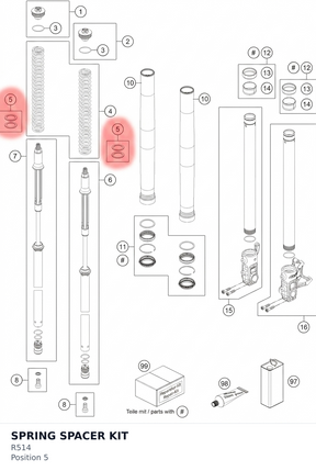 Diagram preview: SPRING SPACER KIT (R514)