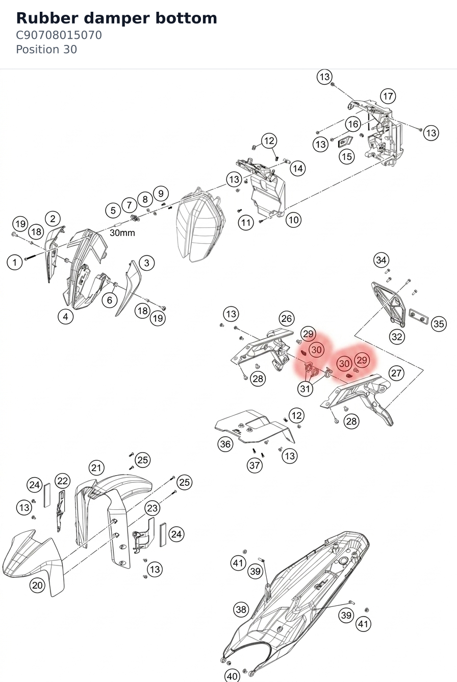Diagram preview: Rubber damper bottom (C90708015070)