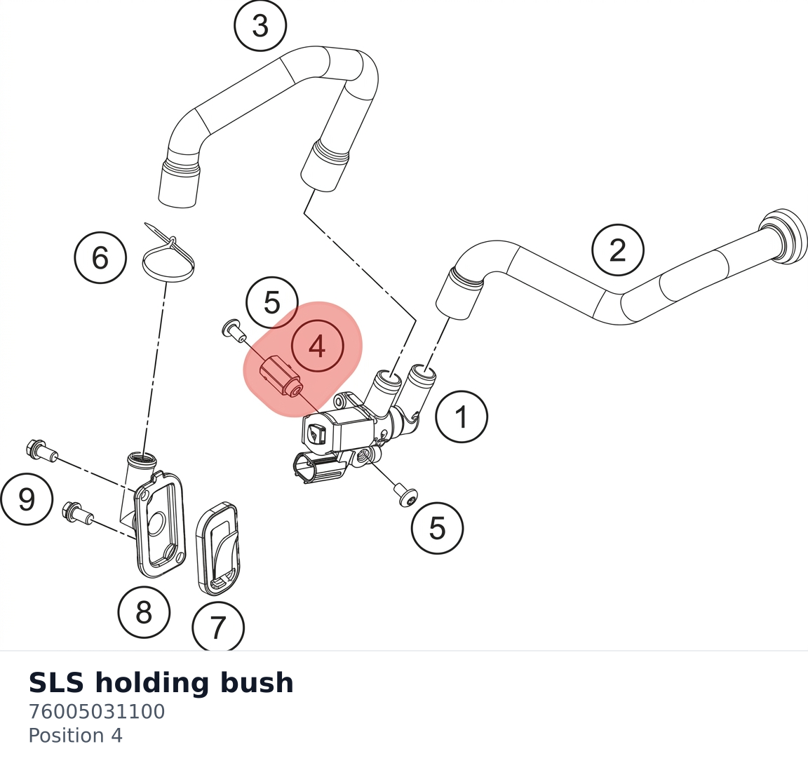 Diagram preview: SLS holding bush (76005031100)
