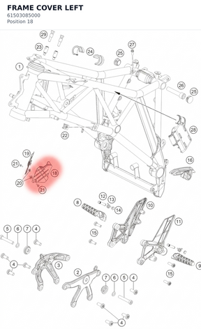 Diagram preview: FRAME COVER LEFT (61503085000)