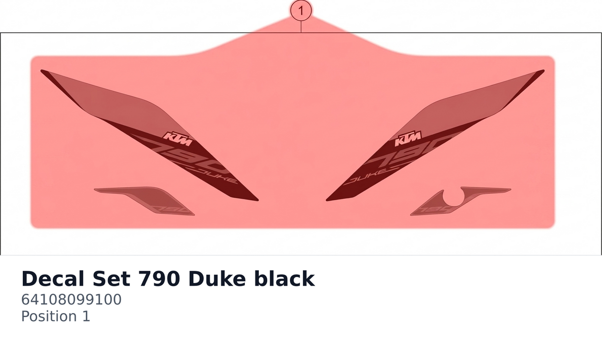 Diagram preview: Decal Set 790 Duke black (64108099100)