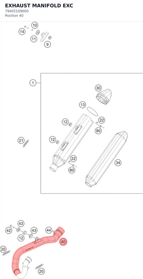 Diagram preview: EXHAUST MANIFOLD EXC (79405109000)